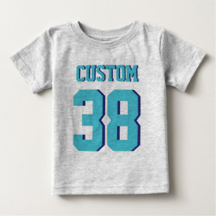 Grey & Turquoise Baby   Sports Jersey Design T-Shirt