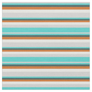 Grey, Turquoise, Slate Grey, Chocolate & White Fabric