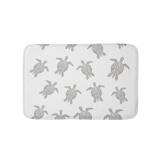 Grey Turtles Pattern Bath Mat (Front)