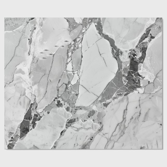 Grey "Twilight Marble Fantasy" Marble Texture Wrap Wrapping Paper (Flat)