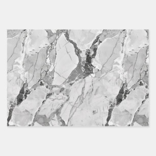 Grey "Twilight Marble Fantasy" Marble Texture Wrap Wrapping Paper Sheet