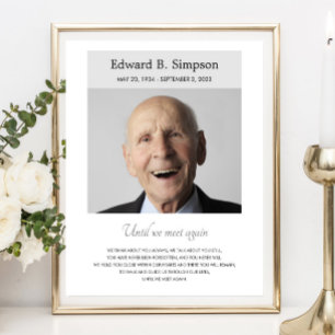 Grey Until We Meet Again Memorial Poem With Photo Poster