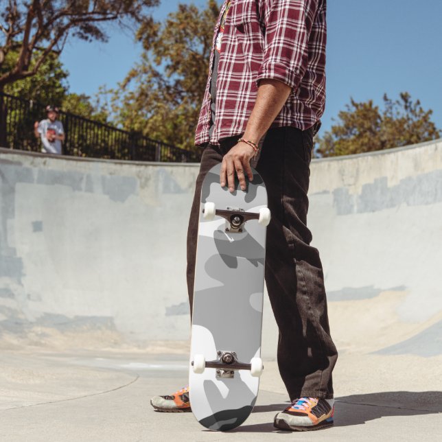 Grey Urban Military Camouflage Pattern Skateboard (Outdoor 2)