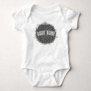 Grey Urban Trend Grunge Triangles Custom Name Baby Bodysuit