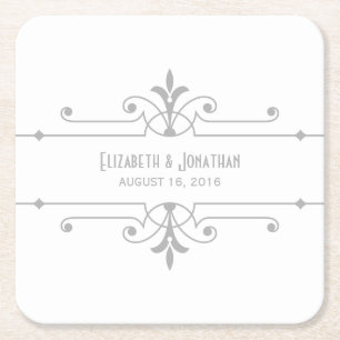 Grey v2 Fancy Ornamental Paper Coasters