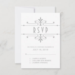 Grey v2 Fancy Ornamental Response Card