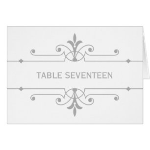 Grey v2 Fancy Ornamental Table Number Card