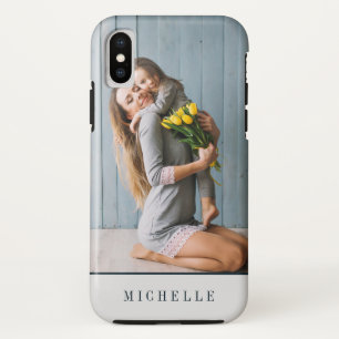 Grey   Vertical photo monogram personalised Case-Mate iPhone Case