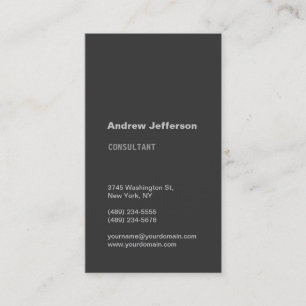 Grey Vertical Standard Size Business Card