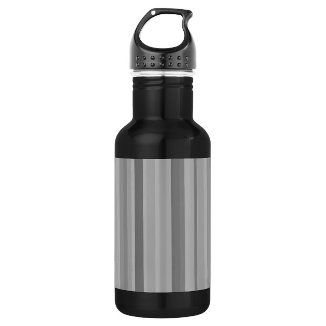 Grey vertical stripes 532 ml water bottle (Front)