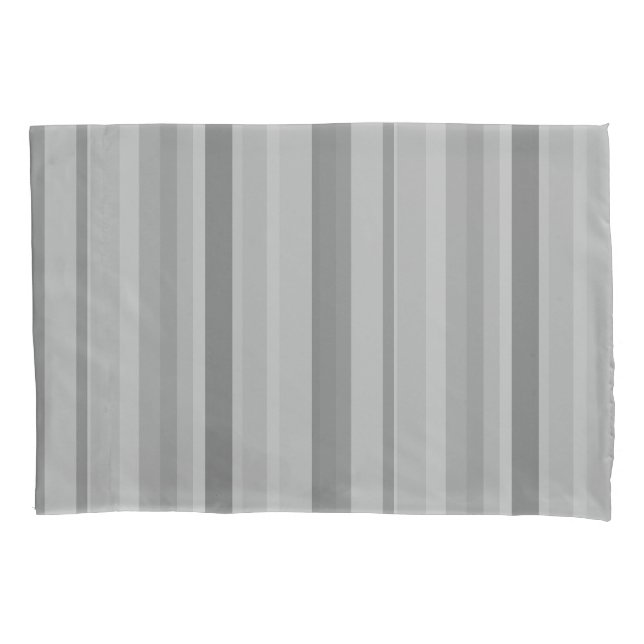 Grey vertical stripes pillowcase (Front)