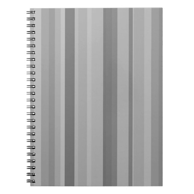 Grey vertical stripes spiral notebook (Front)