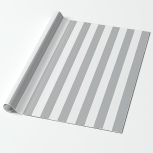 Grey Vertical Stripes Wrapping Paper
