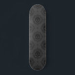 Grey Victorian Gothic Skull & Monogram Elegant Skateboard<br><div class="desc">This elegant skateboard featuring Victorian skull pattern & custom monogram would make a wonderful gift for someone,  who loves gothic stuff! Easily add the desired initial by clicking on the "personalise this template" option.</div>