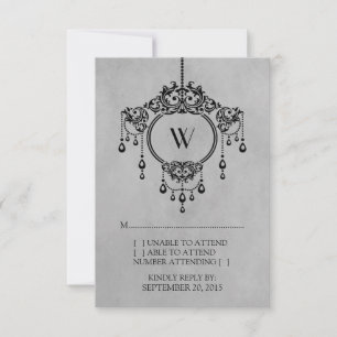 Grey Vintage Chandelier Response Card