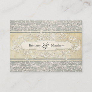 Grey Vintage French Regency Lace Weddings Place Card