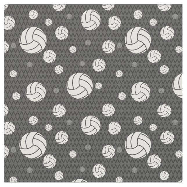 Grey Volleyball Chevron Patterned Fabric (Close Up)