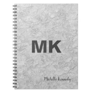 Grey Wall Monogrammed Professional Modern Notebook