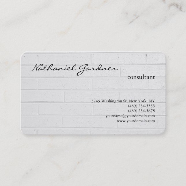 Grey Wall Trendy Plain Creative Modern Business Card (Front)