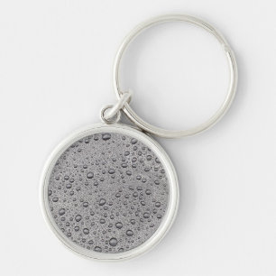 Grey water droplets key ring