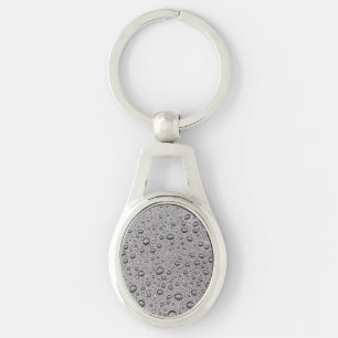 Grey water droplets key ring
