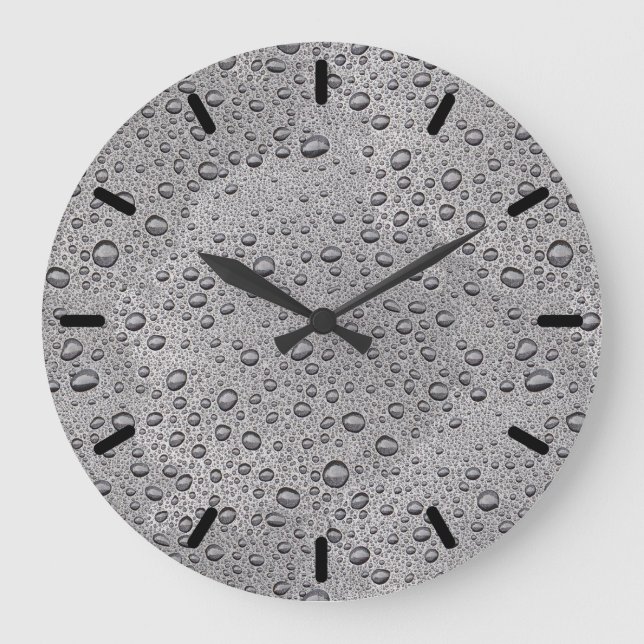 Grey water droplets large clock (Front)