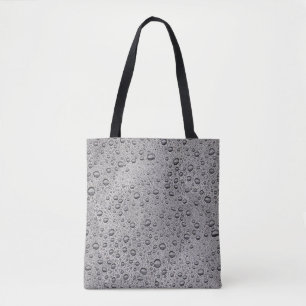 Grey water droplets tote bag