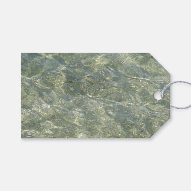 Grey water pattern Gift Tag (Front (Horizontal))
