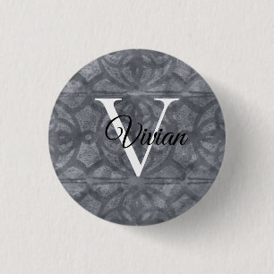 Grey Watercolor 3 Cm Round Badge