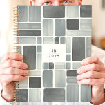 Grey Watercolor Geometric 2025 Monogram Planner<br><div class="desc">Embrace organisation with this modern and artistic planner featuring a unique geometric pattern with grey watercolor rectangles. Personalise it with your monogram for a sophisticated touch. This planner is perfect for keeping track of appointments, to-dos, and all your important dates throughout 2025. With its contemporary design and ample writing space,...</div>