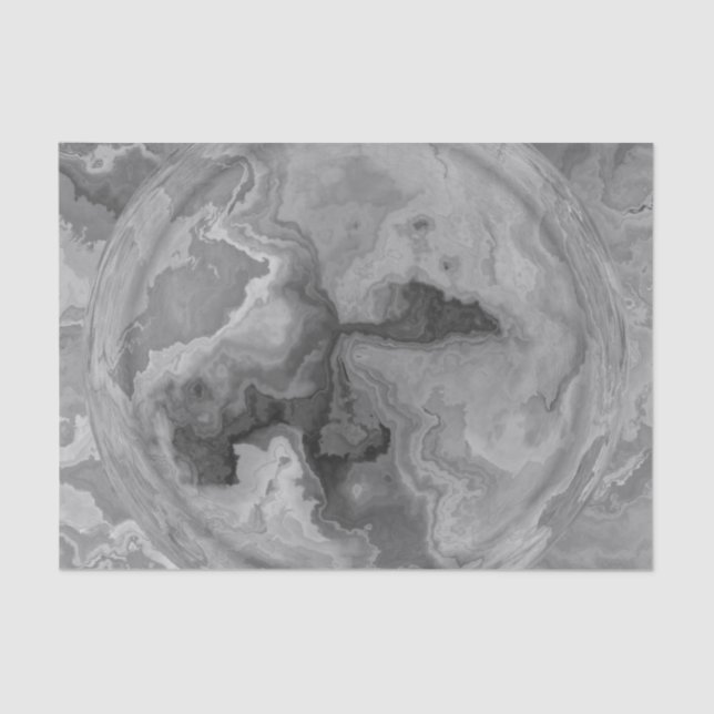 Grey Watercolor Marble Stone Goth Tissue Paper (Front)