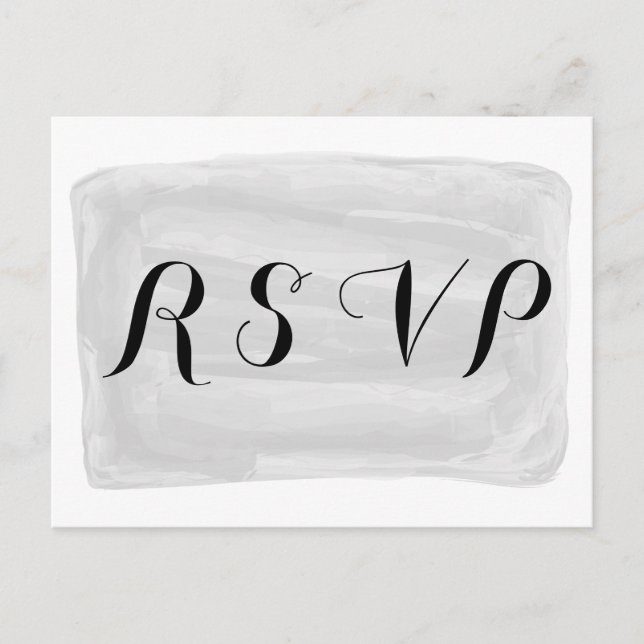 Grey Watercolor Response Postcard (Front)