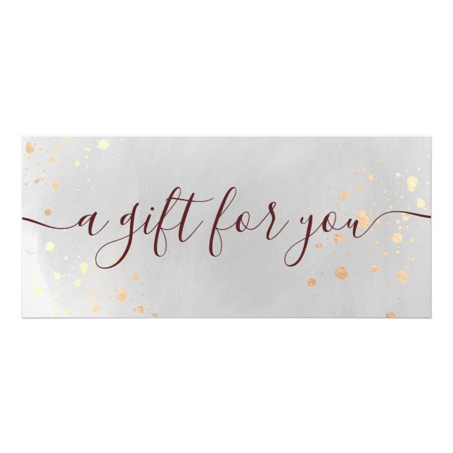 Grey Watercolor Script Spa Gift Certificate (Front)