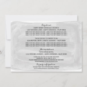 Grey Watercolor Wedding Information Card