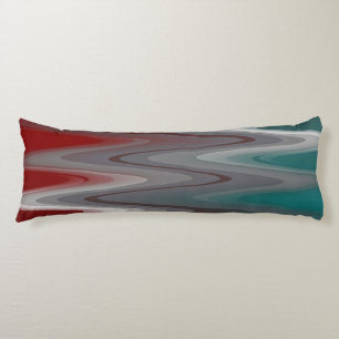 Grey waves on burgundy teal body cushion