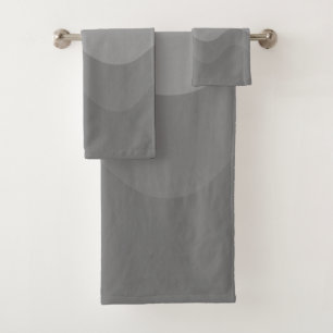 Grey Wavey Stripe Modern Bath Towel Set
