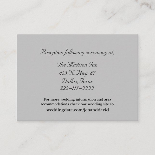 Grey Wedding enclosure cards (Front)