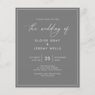 Grey Wedding Invitation