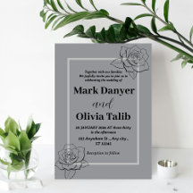 Grey Wedding Invitation | Elegant & Modern Design 