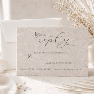 Grey Wedding Simple  RSVP Card