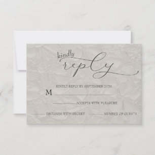 Grey Wedding Simple RSVP Card