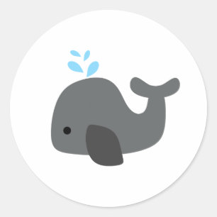 Grey Whale Classic Round Sticker