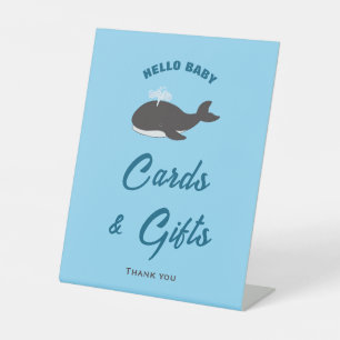 Grey Whale Hello Baby Shower Cards & Gifts Sign