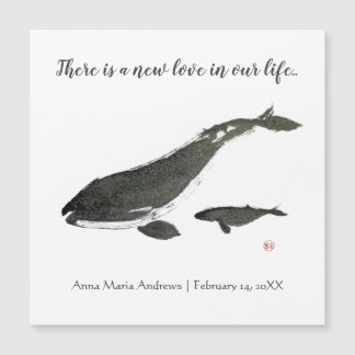 Grey whale mum and baby personalised