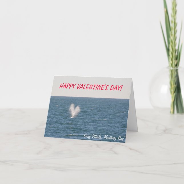 Grey Whale Valentines Day Card (Front)
