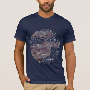 Grey Whales in Space T Shirt -Customise text