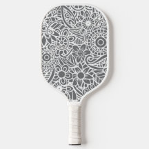 Grey & White Abstract Floral Tropical Hawaiian