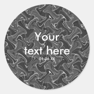 Grey & White Abstract Smoke Boys Party Stickers