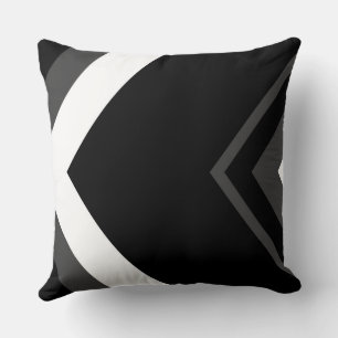Grey, White and Black Chevron Pattern Cushion