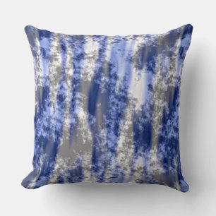 grey, White and blue abstract Cushion